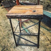 Rustic industrial Chic Table wood Metal Reclaimed Wood