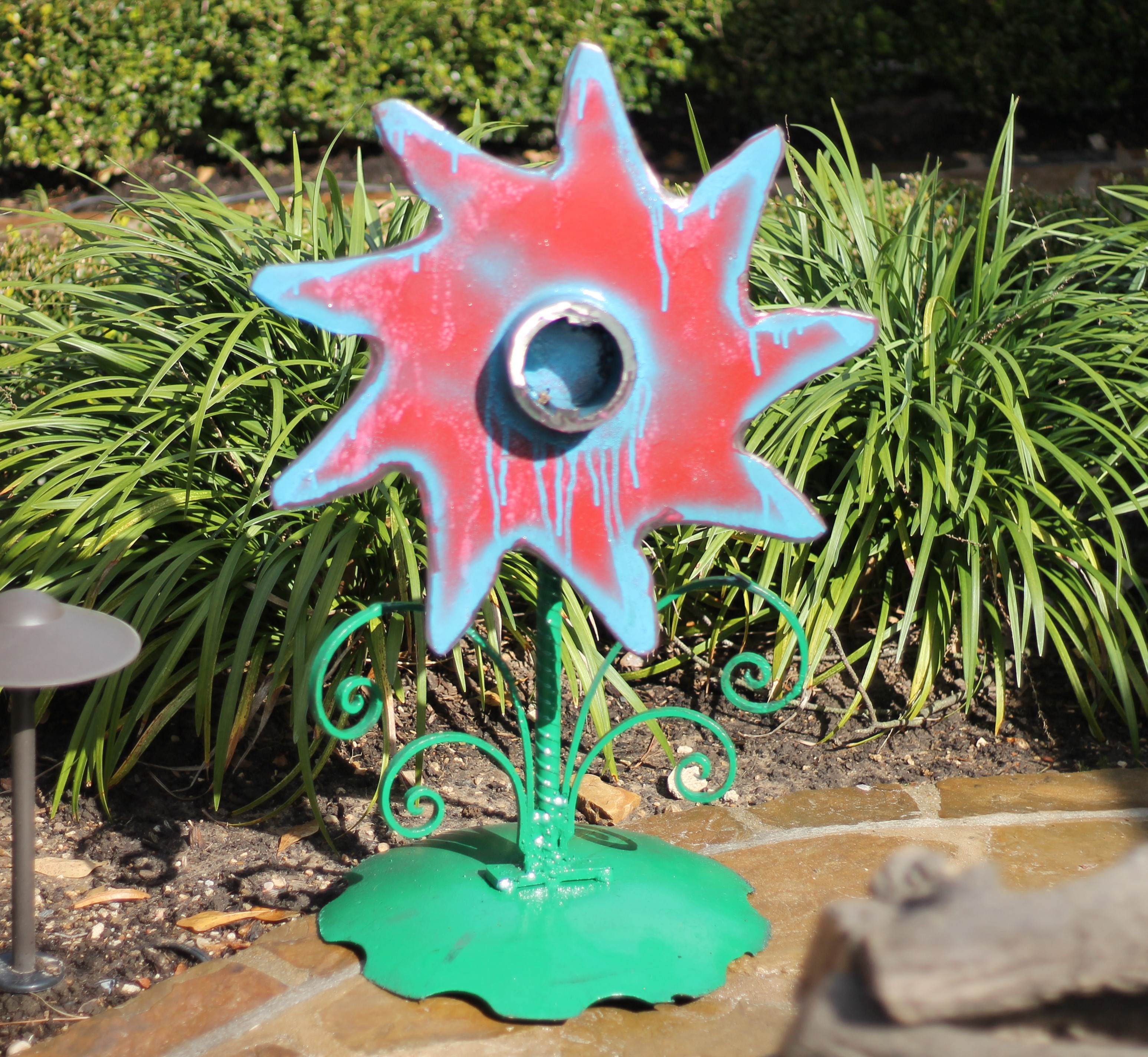 Whimsical Artwork Outdoor Metal Flower Sculptures Art Garden Decor